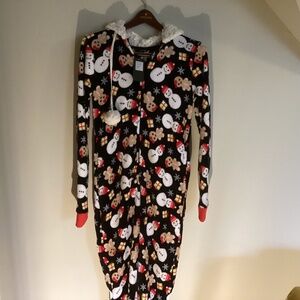 NWT Adult One Piece PJ’s by Just Love, Snowman’s Hoodie Size Small